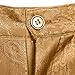 Men's Fashion Floral Glitter Trousers Casual Jacquard Sequin Velvet Pants Floral Design Tuxedo Suit Pant (Golden,Large)