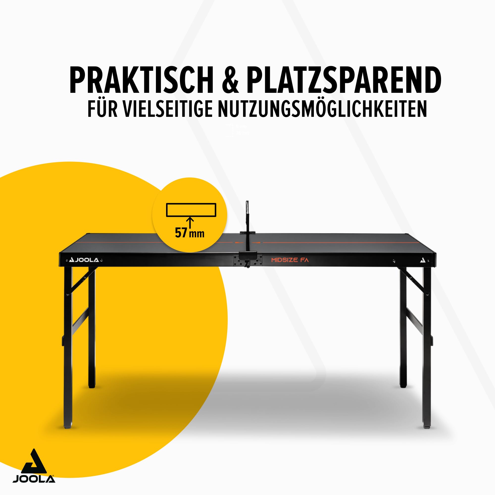 JOOLA Midsize Tischtennisplatte, Freizeittisch, Tischtennistisch im modernen Design inklusive Tischtennisnetz