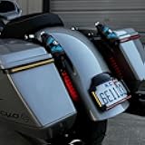 ZYTIGHTER Tracer Hard Rear Saddlebag Amber turn signal light for touring 2024-up,CVO Street Glide Road Glide FLTRXSE 2024-2025 FLHX Brake Running Light with Flow Light smoked gray lens