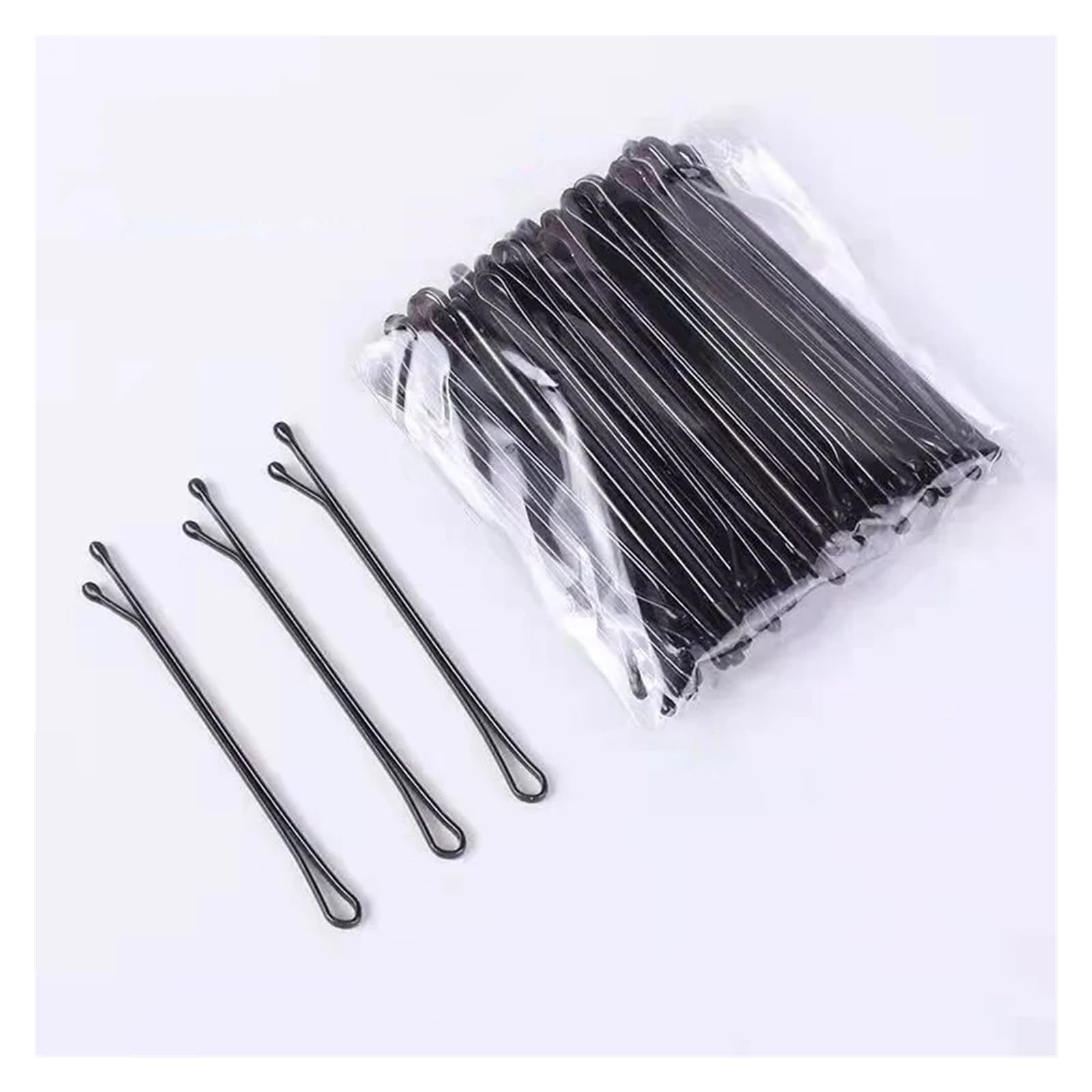 50/100 szt. 5.5cm w kształcie litery U aluminiowe spinki do włosów falowane spinki do włosów metalowe czarne wsuwki do włosów Barrettes narzędzia do fryzury ślubnej szpilka(Straight 100pcs)
