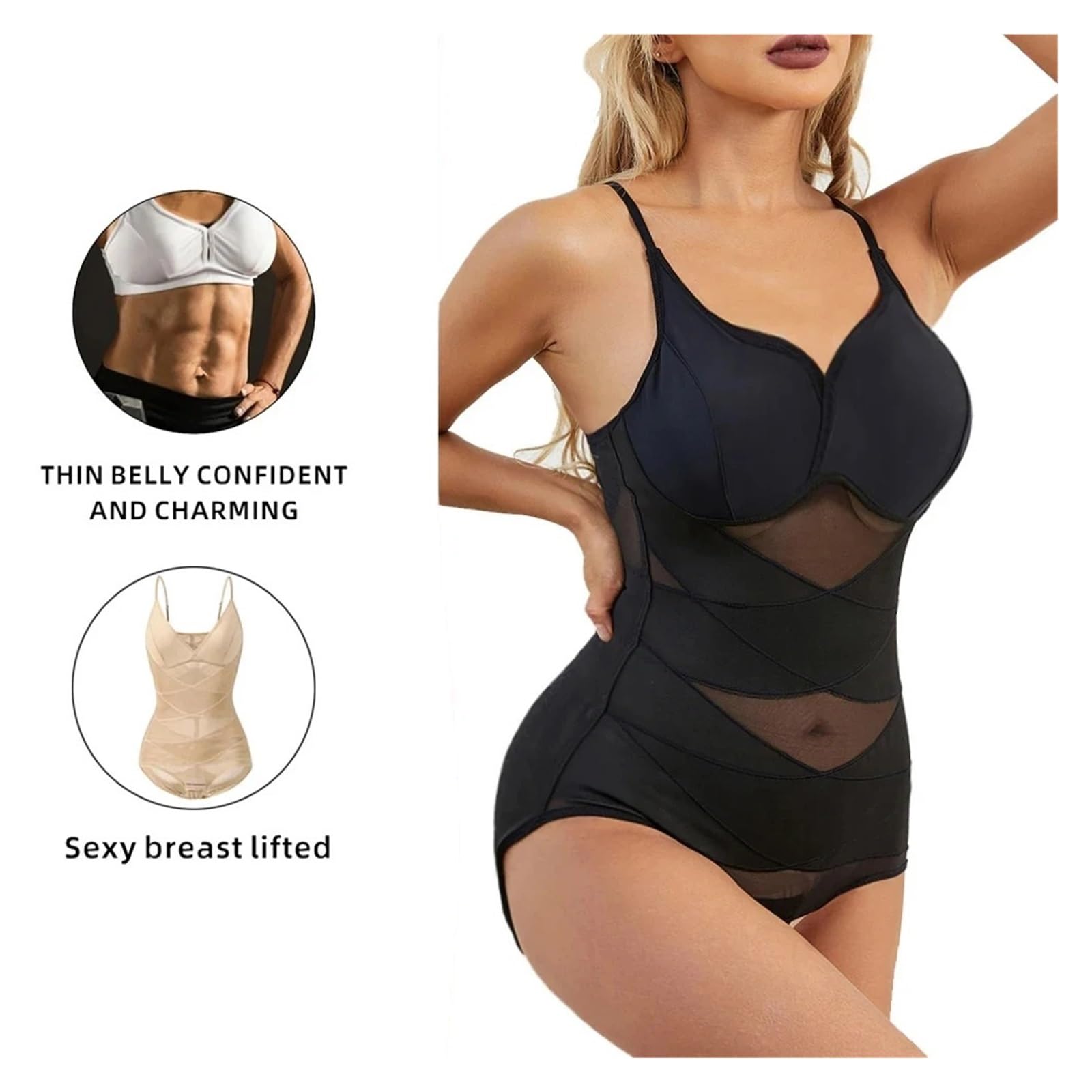 Body Modellante da Donna, Slip Modellanti per Tutto Il Corpo, Intimo Modellante a Cuciture, Controllo della Pancia, Corsetto Snellente in Rete, Pancia Piatta Sottoseno