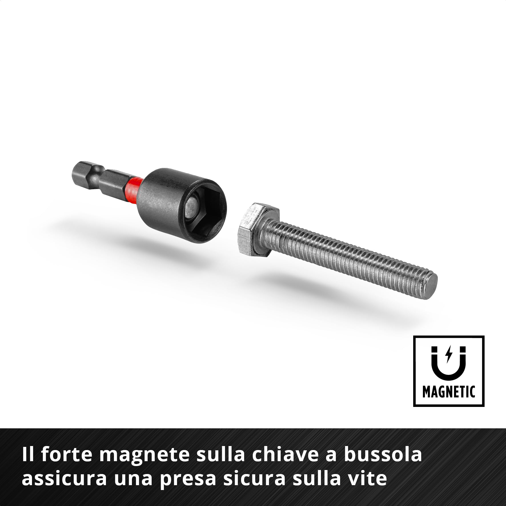 Set di punte a percussione originale Einhell M-CASE da 38 pezzi (punte da 25 mm, punte da 50 mm, punte da 90 mm, bussole esagonali, portapunte da 60 mm incl. scatola di custodia)