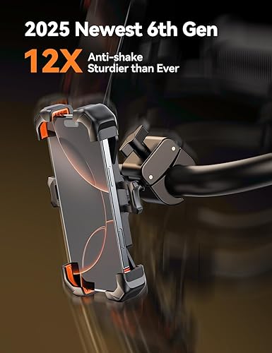 Miniatura 10 de Joyroom Soporte para teléfono de motocicleta 1s bloqueo automático 100 mph militar antiagitación Soporte para teléfono de bicicleta para bicicleta