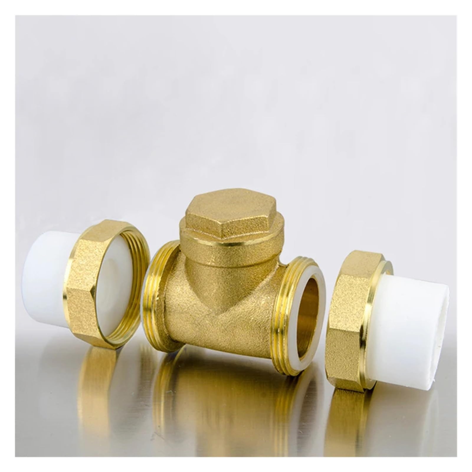Valvola di ritegno orizzontale PPR da 1 pezzo Valvola di riflusso in ottone doppio hot melt Valvola unidirezionale for prevenire il riflusso 'acqua(PPR40,B Type)