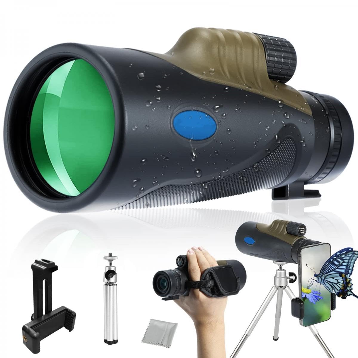 Supernova 10-30x50 Monocular with Smartphone Adapter & Tripod, Low Night Vision Waterproof Monocular for Adult Birding Hiking Concert Travel-image-18