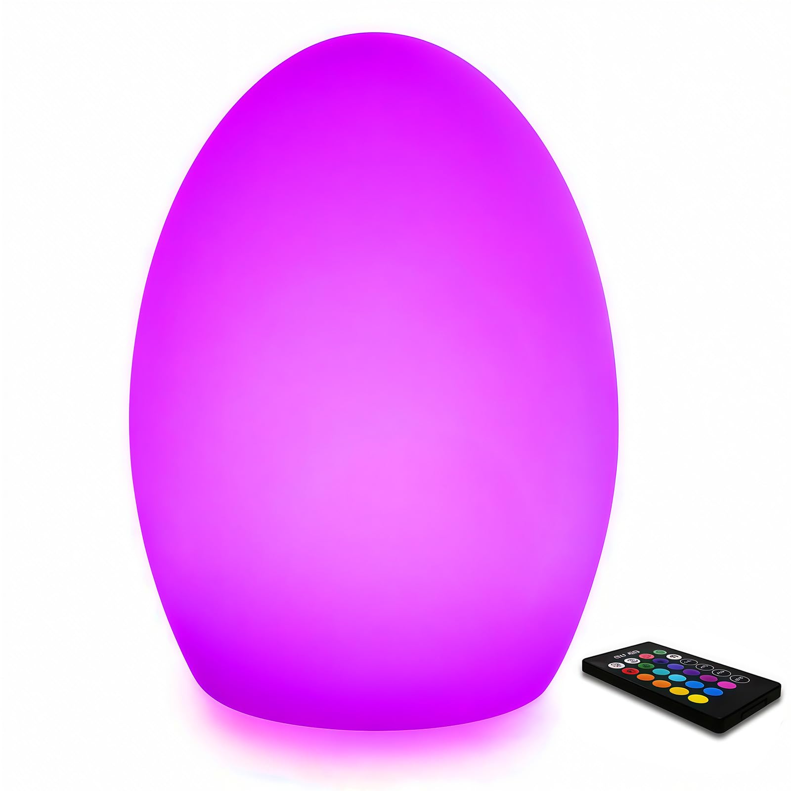 Mr.Go 8" LED Table Lamp Night Light, Colour Changing Mood Light Egg Lamp with Remote Control, 16 Colors, 8 Dimmable Brightness, Rechargeable Bedside Lamp Ambient Lighting for Home Decor & Lighting