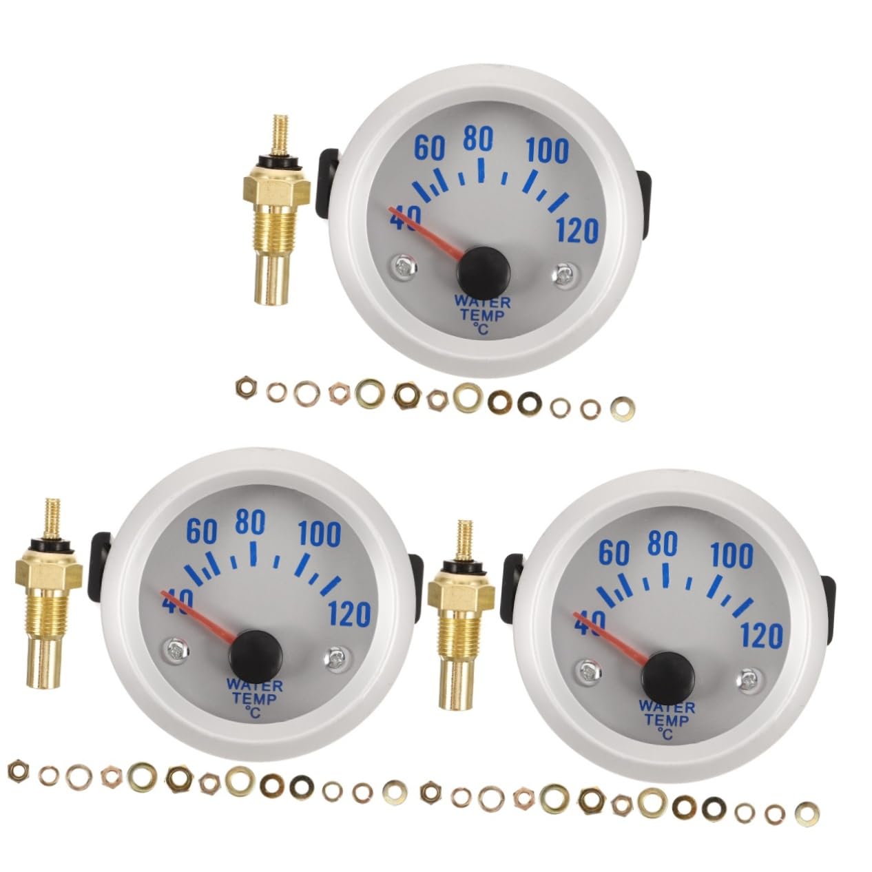 ULTECHNOVO 3pezzi Misuratore Di Temperatura Meccanico Led Per Auto Indice Di Temperatura Motore Alta Precisione e Resistente Facile Da Leggere Condizioni Di Bassa Illuminazione