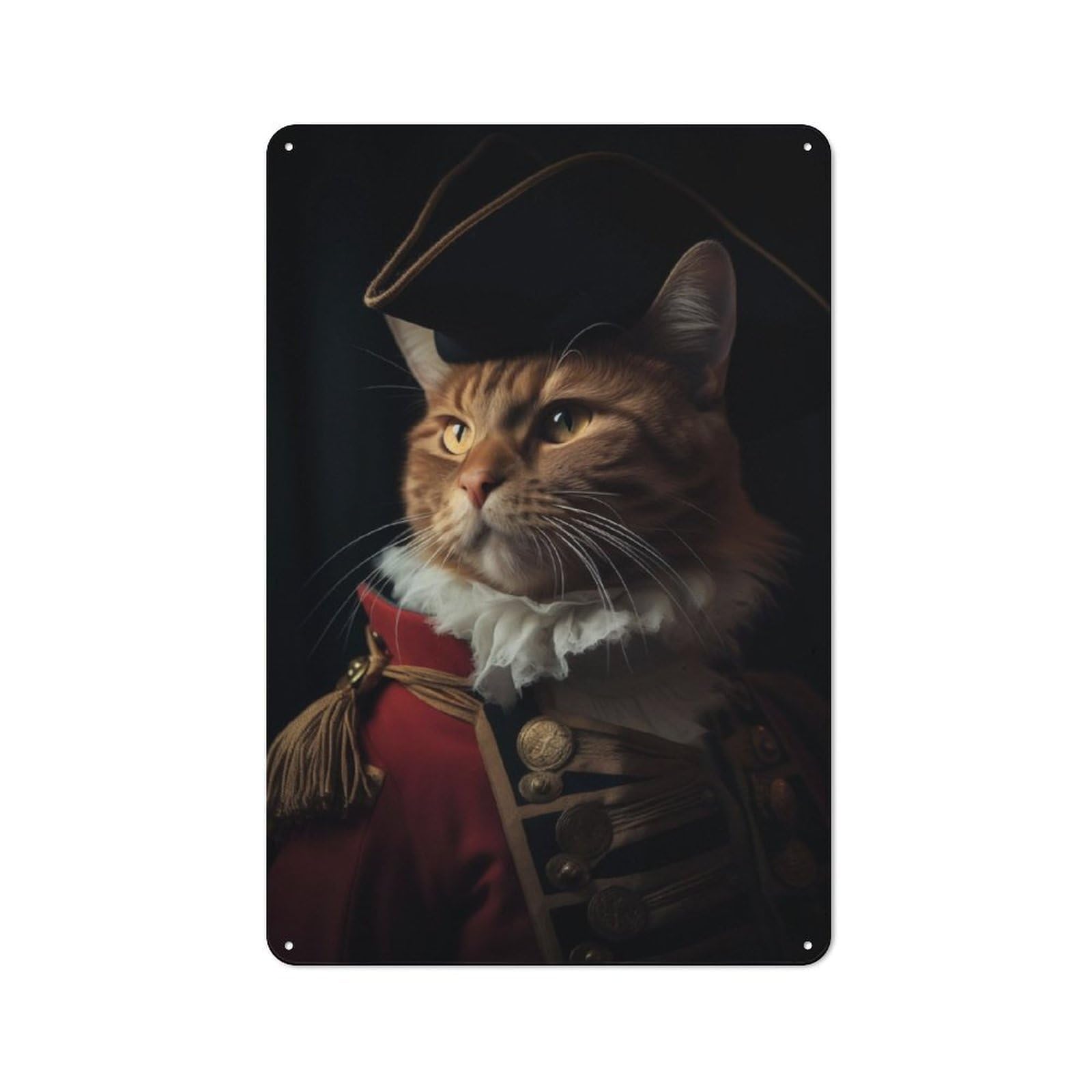Junmoney Funny Napoleon Emperor Cat Metal Sign 30X20cm With For Garage Wall, Vintage Decor, Tin Sign Wall Decor For Garages And Workshops