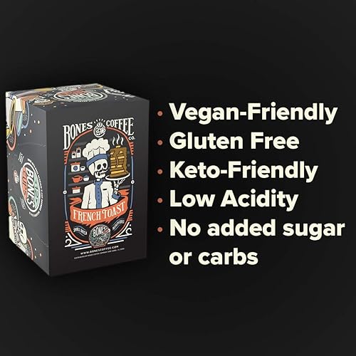 Miniatura 4 de Bones Coffee Company Café saborizado K Cups French Toast  12 cápsulas de café de una sola porción compatibles con cafetera Keurig 1.0 y 2.0  Aroma