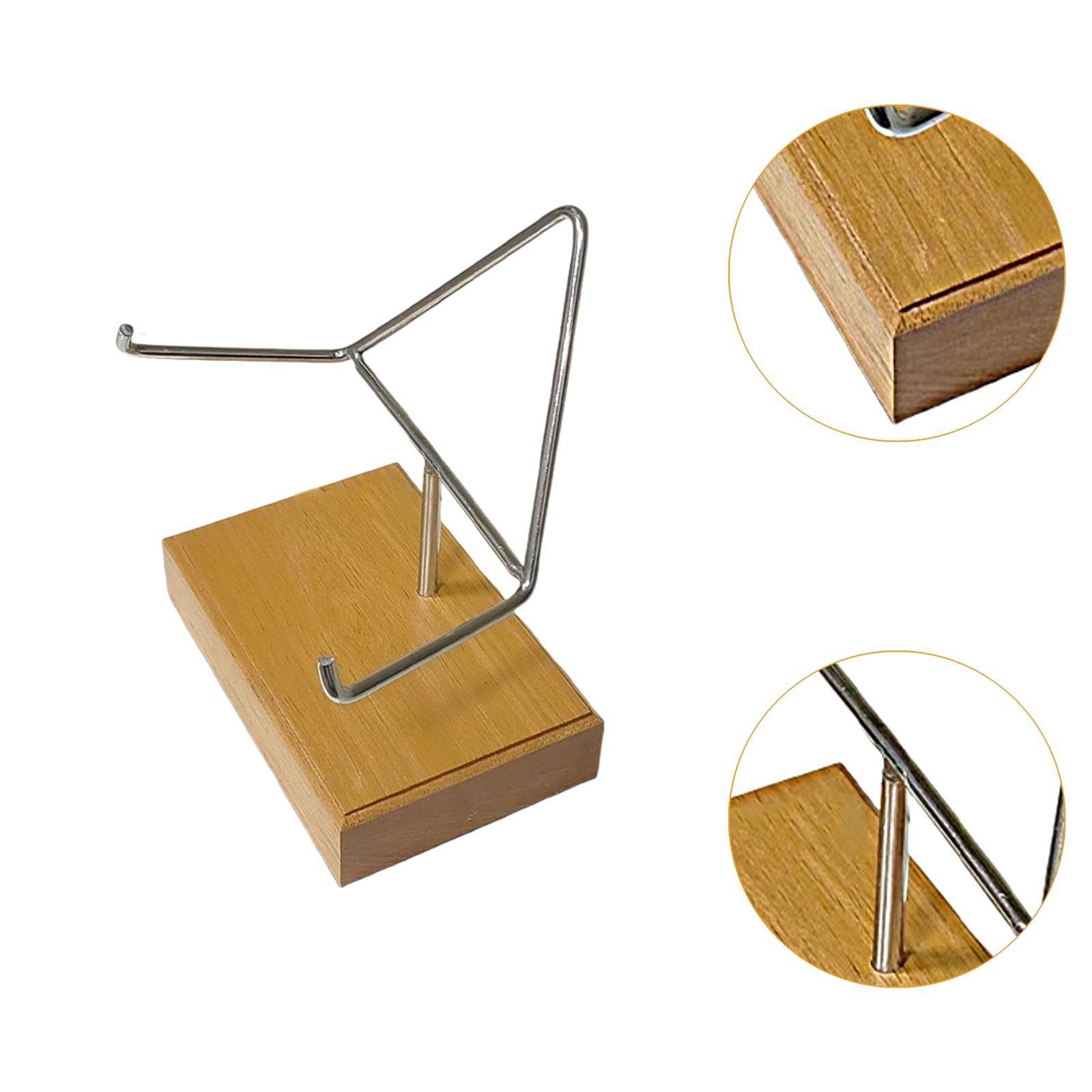 Support en Métal, Présentoir de Décoration Intérieure avec Base en Bois pour Pierres et Petits Objets de Collection, Style A