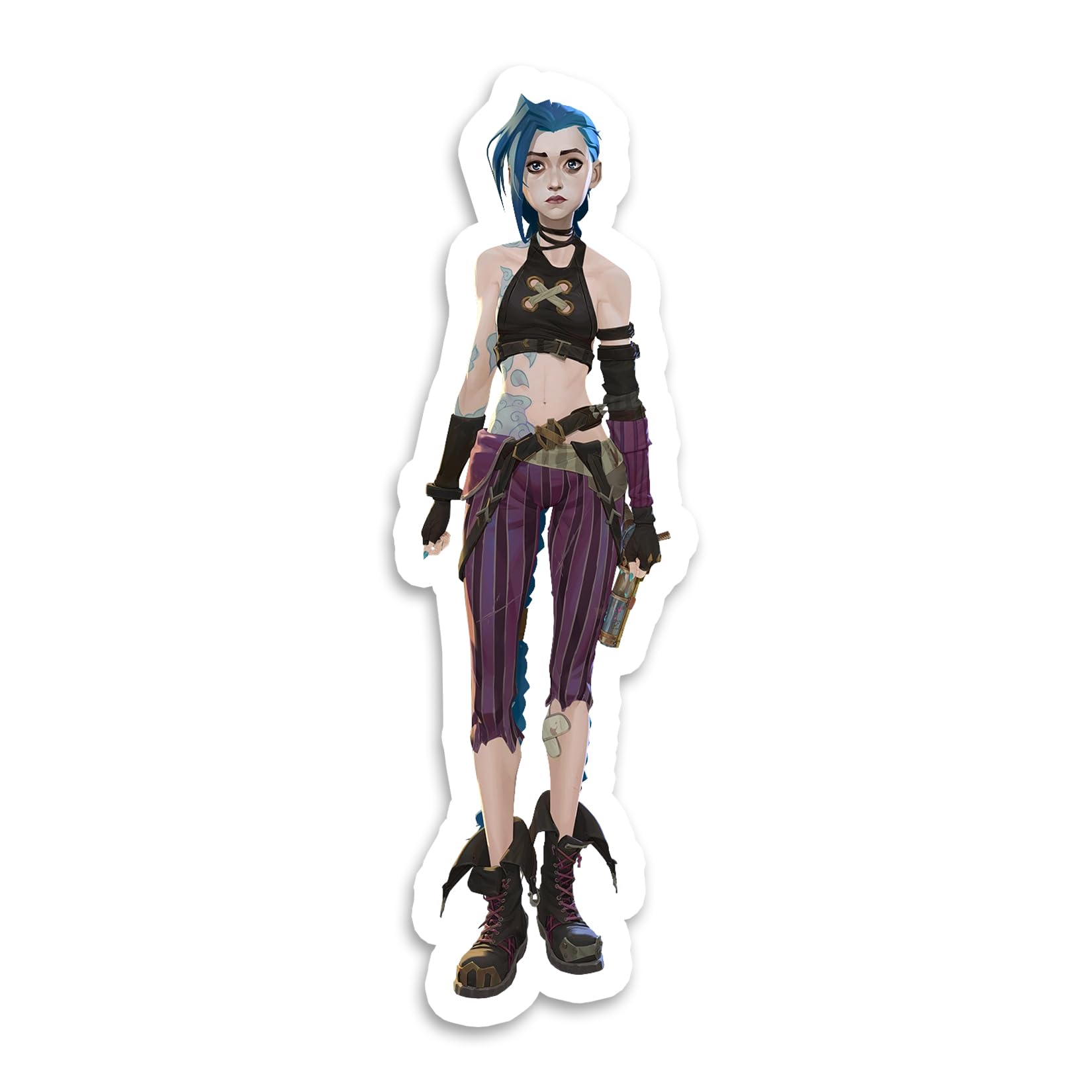 Jinx Arcane Full Body Sticker Decal Notebook Car Laptop 1.5"x5.5"