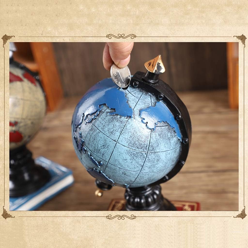 貯金箱 地球貯金箱 レトロ コインバンク クリエイティブ 大容量 樹脂製貯金箱 オフィス 寝室 装飾 工芸品 (青、赤) コインバン 貯金箱  地球貯金箱 レトロ コインバンク クリエイティブ 大容量 樹脂製貯金箱 オフィス 寝室 装飾 工芸品 (青、赤) コインバン 貯金箱 地球 ...