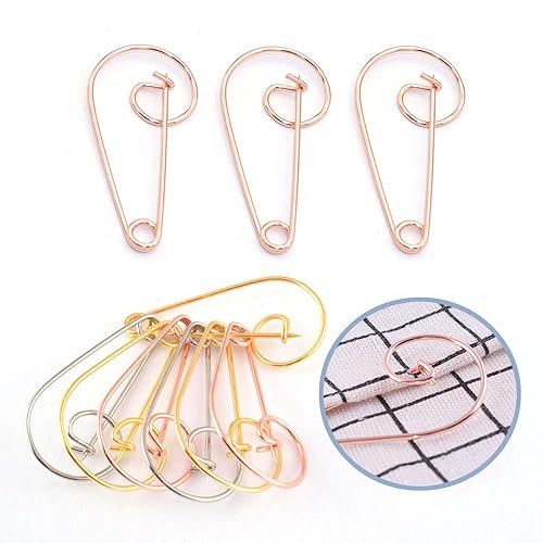 Metal Large Safety pins - 2.2 inch Rose Gold Spiral