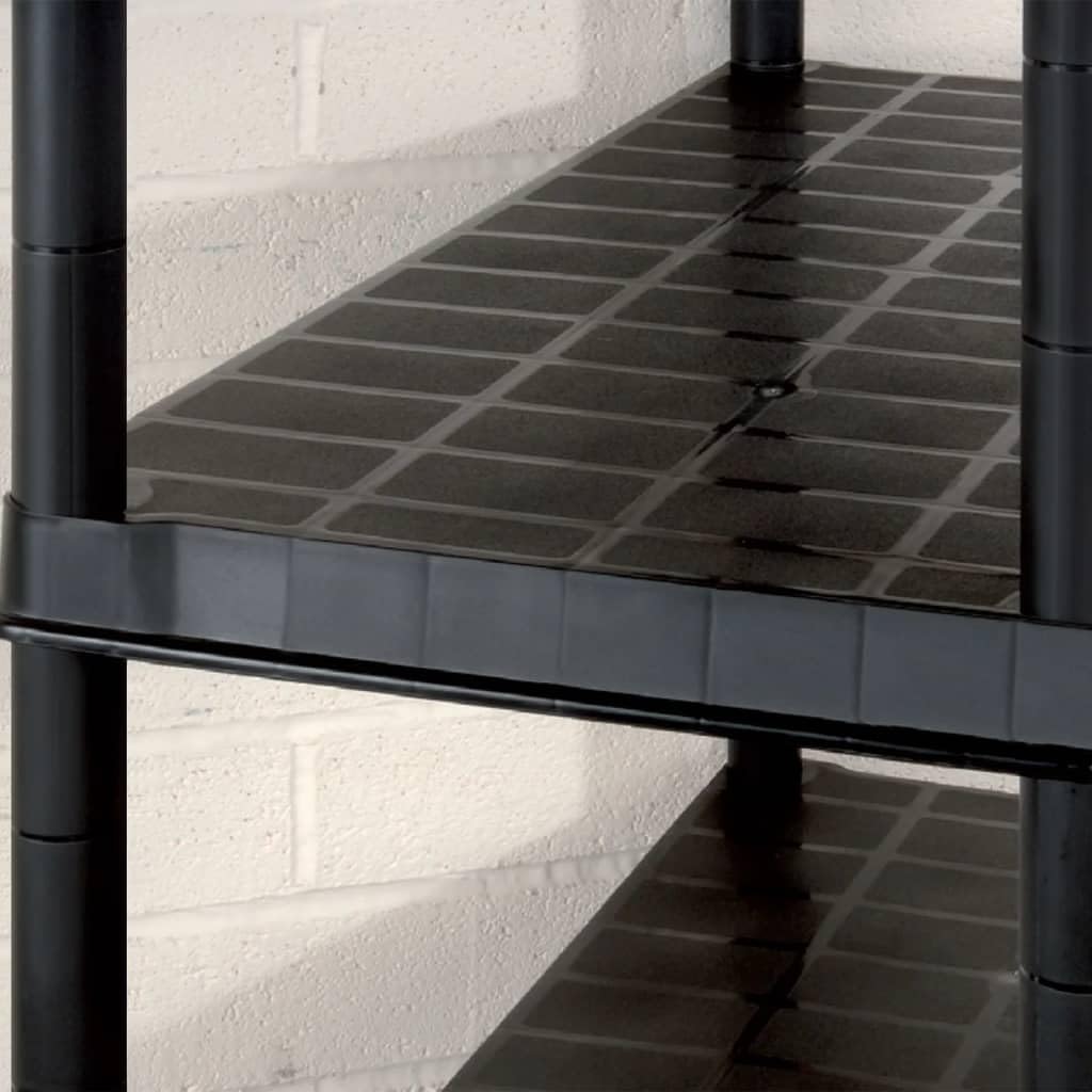 Générique Étagère de Rangement à 5 Niveaux Noir 366x45,7x185 cm Plastique,Entreprise & Industrie,Stockage Industriel,Étagères industrielles,Noir,38 KG,3059862