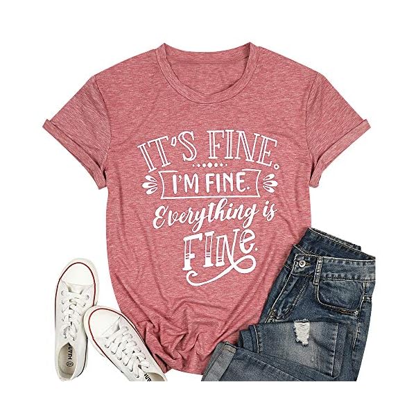 TTwenties-Women-T-ShirtIts-Fine-Im-Fine-Everything-is-Fine-Inspirational-Letter-Printed-Tees-Short-Sleeve-Casual-Shirt-Tops T&Twenties Women T Shirt,Its Fine Im Fine Everything is Fine Inspirational Letter Printed Tees Short Sleeve Casual Shirt Tops