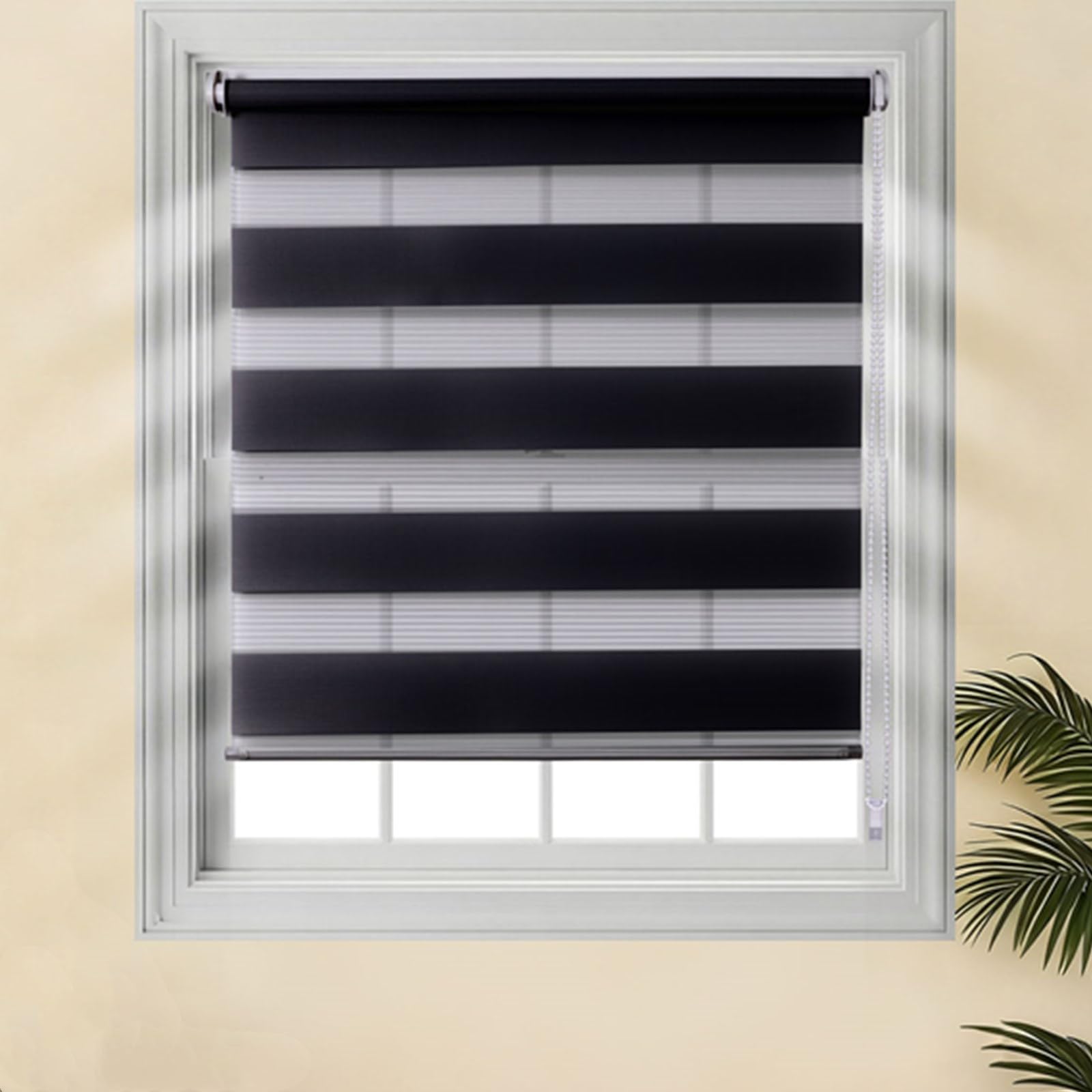 Day and Night Blind No Drill Zebra Stick on Easy Fit Window Roller Shades