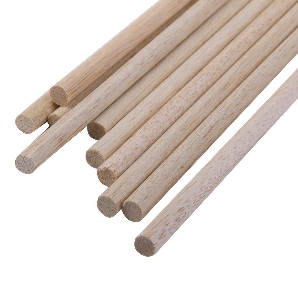 5 x Balsa Wood 5mm Diameter Dowel, Round 330mm Length