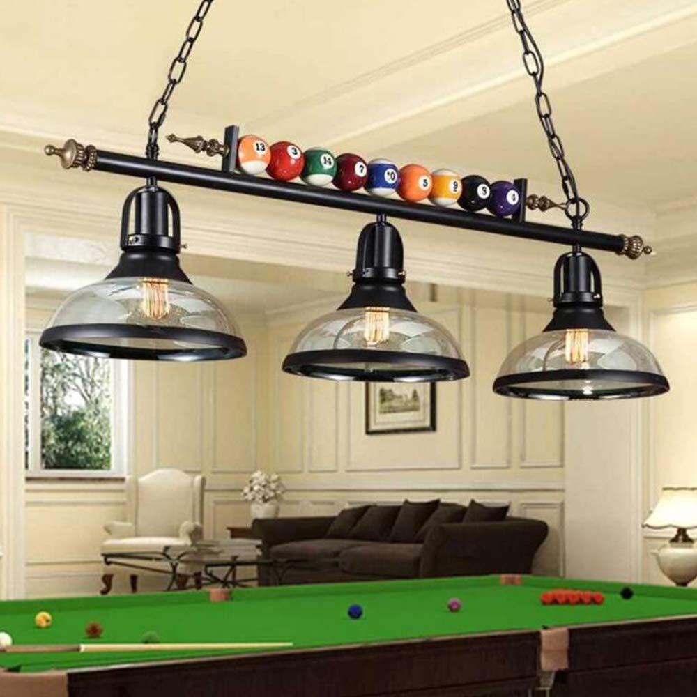 Bilard Żyrandol E27 Retro Lampa Wisząca Przemysłowa Hanglamp Klosz Szklany Regulowana Wysokość Lampy Wiszące do Sali Bilardowej Restauracja Bar Klub Oświetlenie Sypialni Jadalnia Dekoracyjne