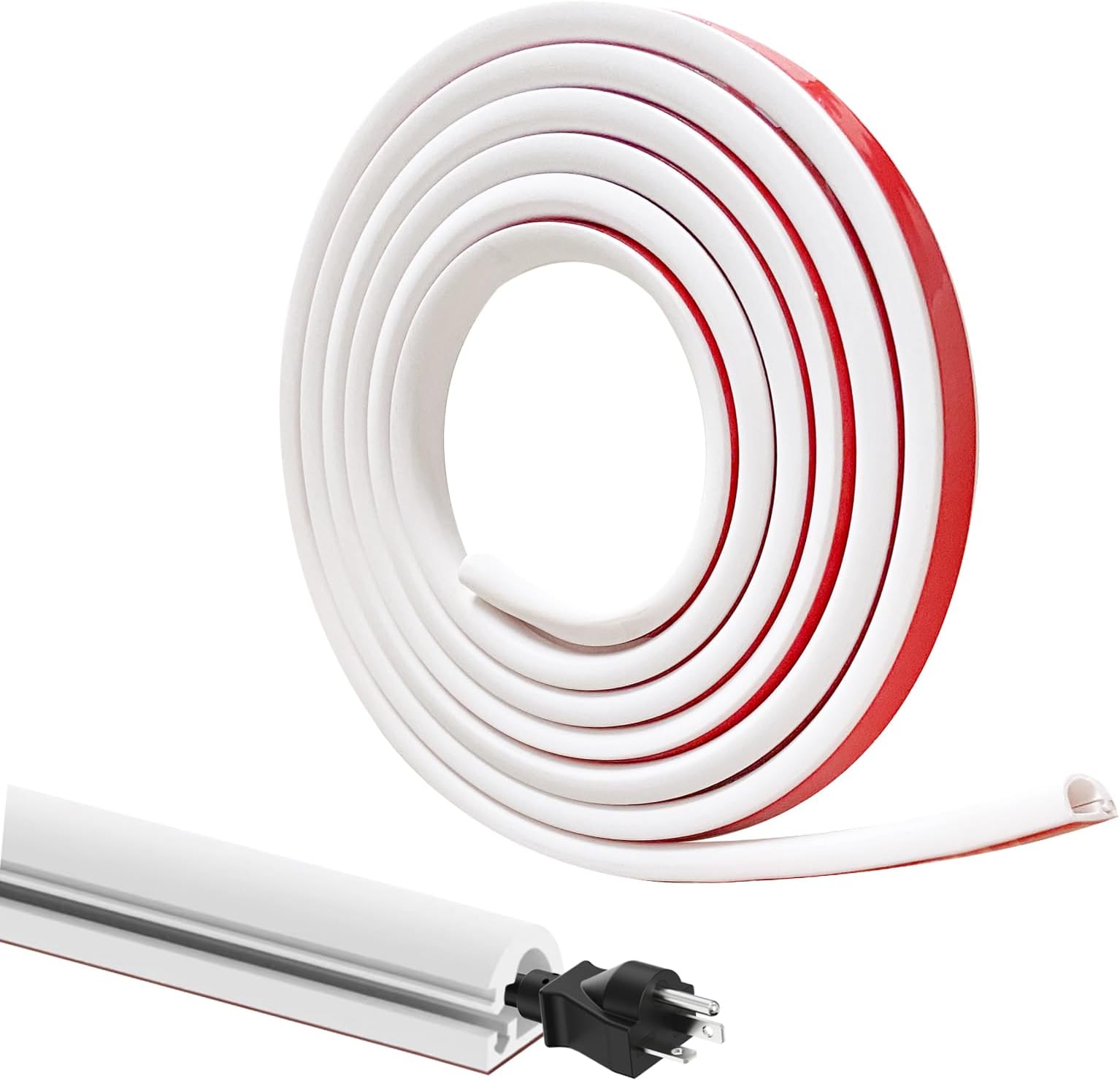 3M Minikabelkanäle Selbstklebend Schwarz - Halbrunde Kabelabdeckung Für Wand & Boden