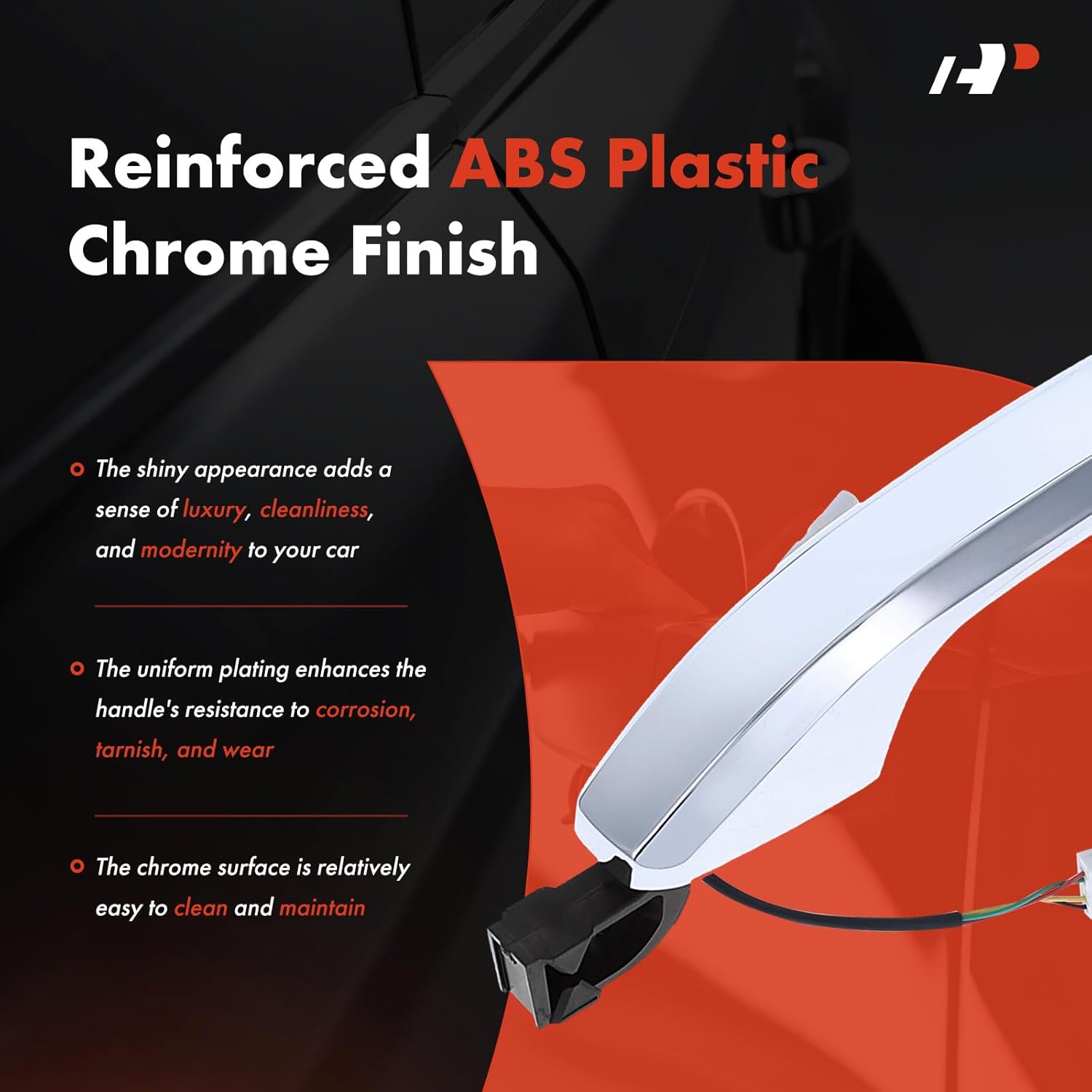 A-Premium Front Left Driver Exterior Door Handle with RFID 4Pins - Compatible with Chevrolet Silverado 1500 LTD, Silverado 2500 3500 HD & GMC Sierra 1500 Limited, Sierra 2500 3500 HD, Canyon, Chrome