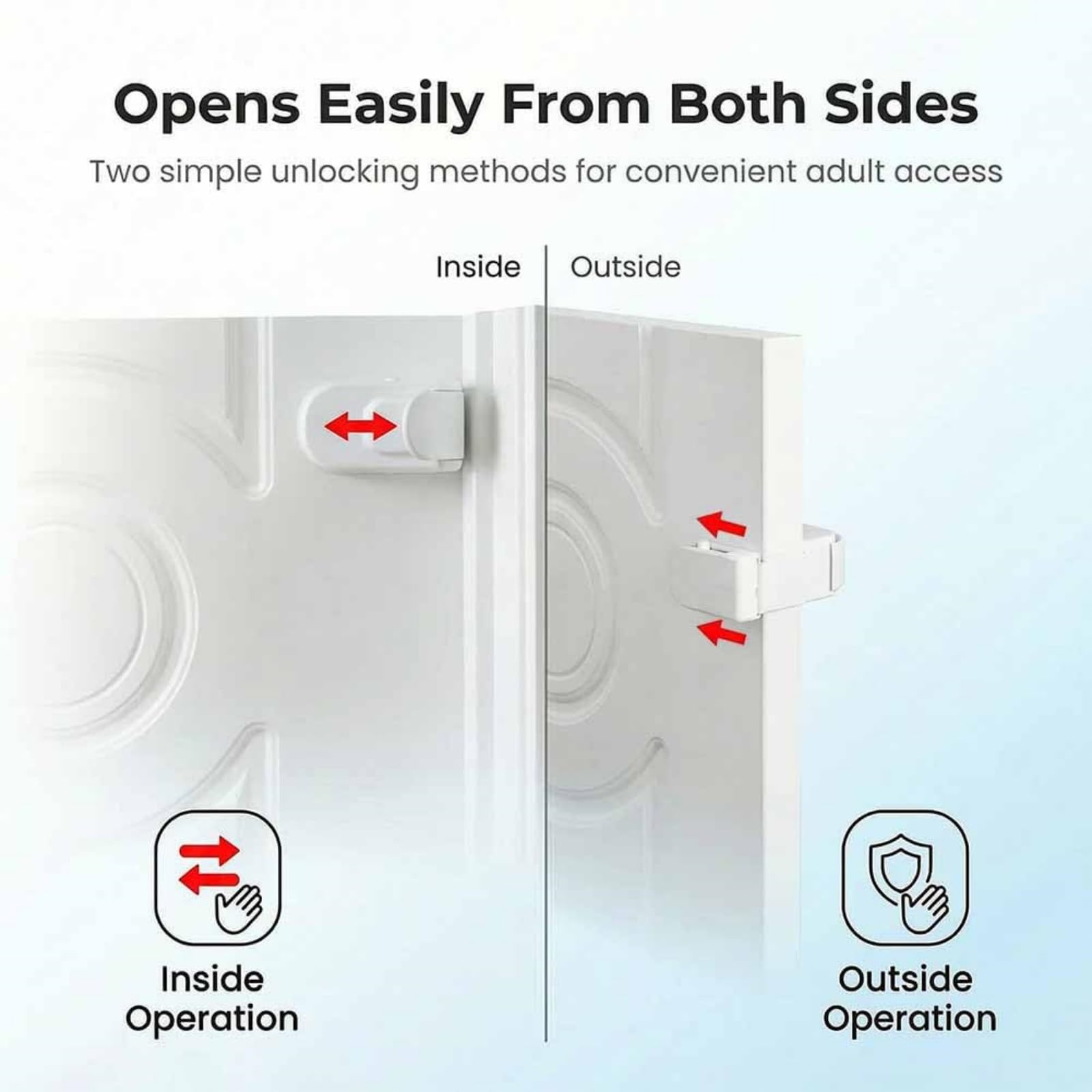 The Snap-On Door Lock Kids Can't Reach or Defeat - No Tools or Adhesives Required, 2026 New Snap On Door Lock - Child Proof Door Latch, Door Handle Safety Lock for Toddler, Cat & Dog (1pcs) — view 4
