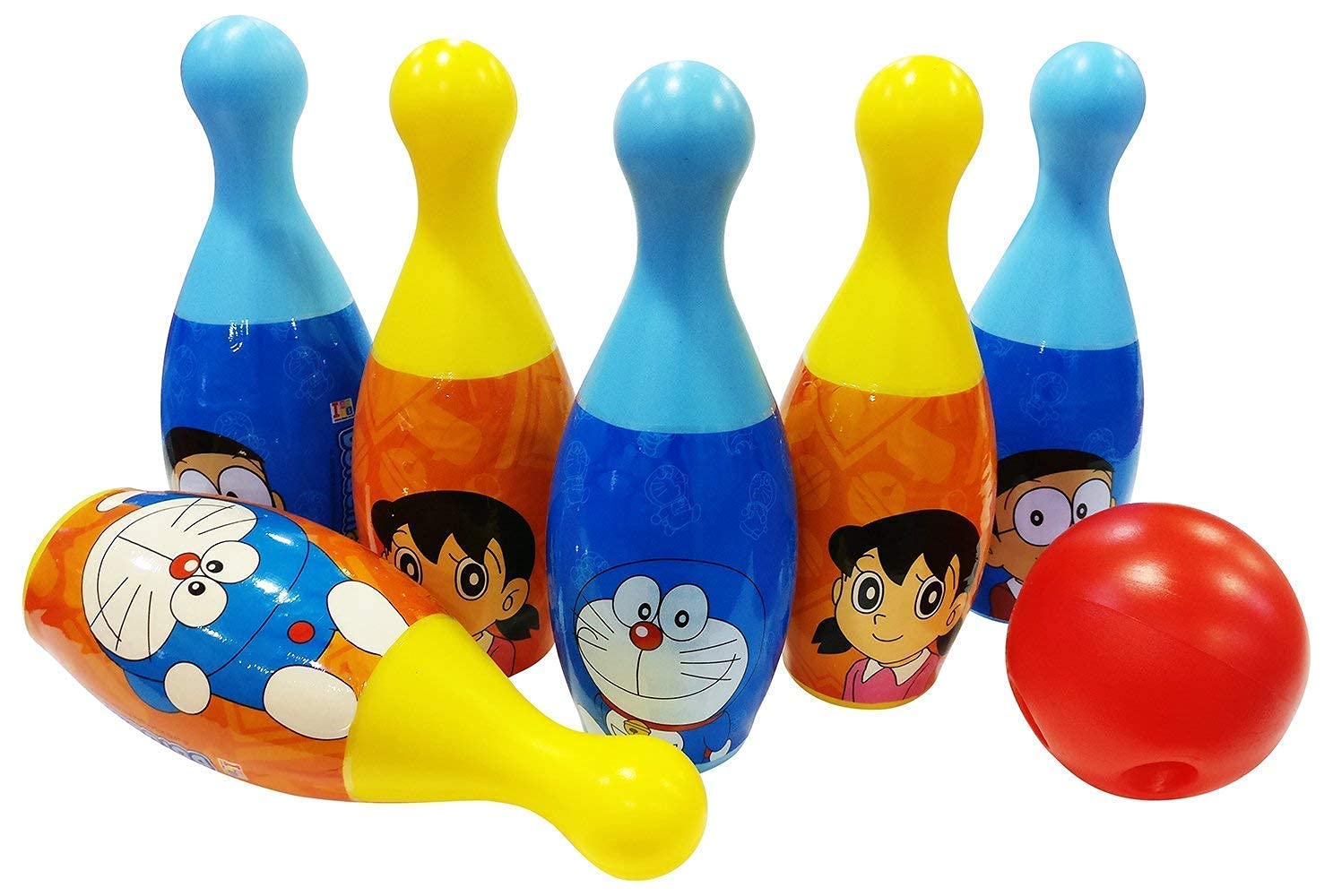 SANTALON Bowling Game Set for Kids with 6 Pin and 1 Ball Sport Toys Gift for Baby Boys Girls Age 3 4 5 6 Years Old,Plastic (Multicolor). (DOREMON) (B0999CVF1S) Amazon Price History, Amazon Price Tracker