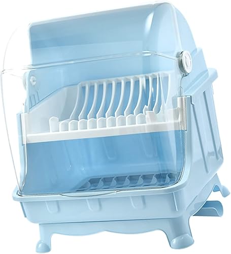 Miniatura 4 de Escurridor de platos, soporte para secadora de botellas con tapa de cubierta y escurridor extraíble, soporte para utensilios y tazas para encimera