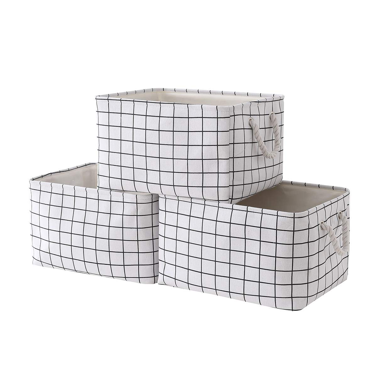 Sacyic Large Storage Baskets for Organizing [3-Pack] Fabric Baskets for Shelves, Decorative Baskets for Clothes, Empty Gift Baskets