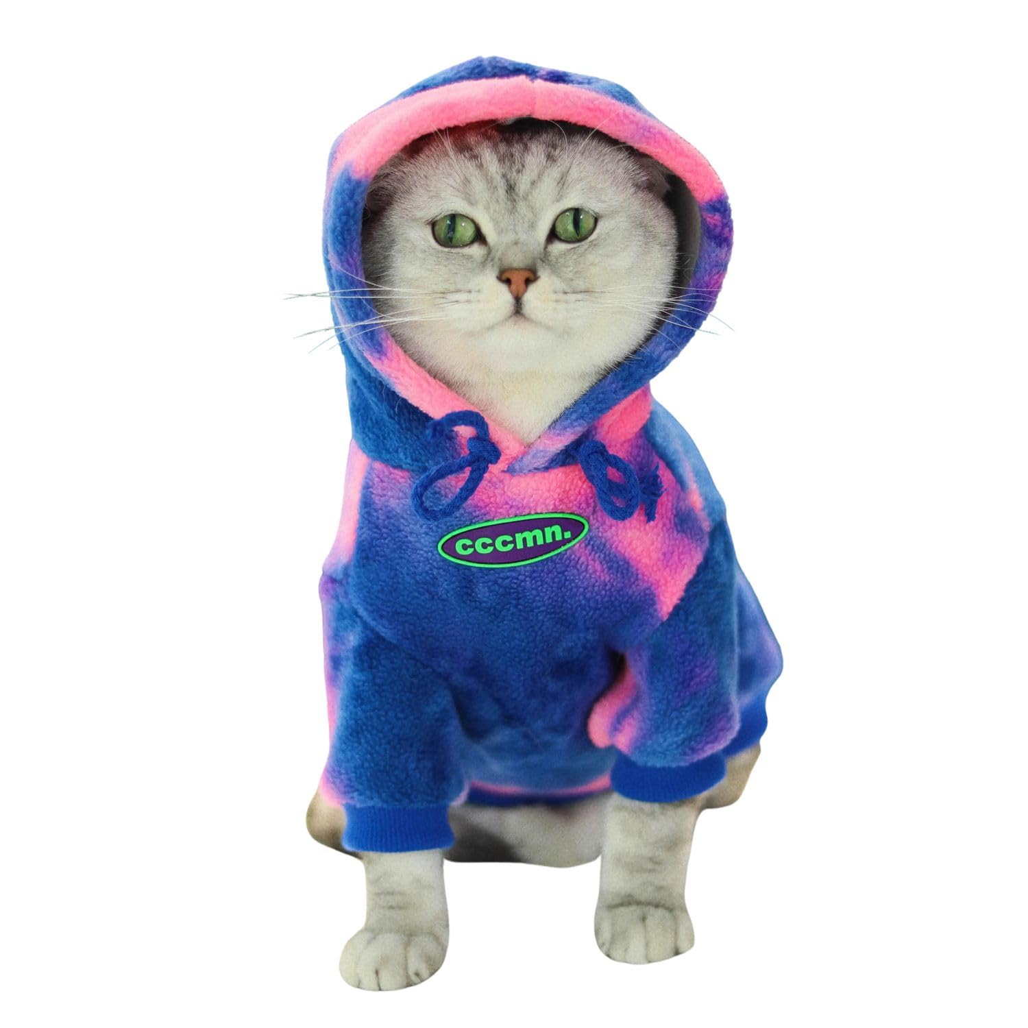 HDKUW Dog Hoodie, Dog Winter Clothes, Pink Tie-Dye, S (Chest 12