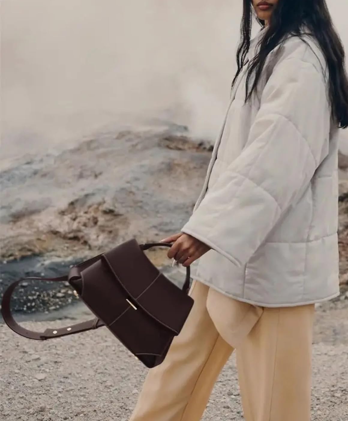 Women's Leather Handbag, Top Handle Satchel, Shoulder Crossbody Bag with Adjustable Strap (coffee) - Image 3