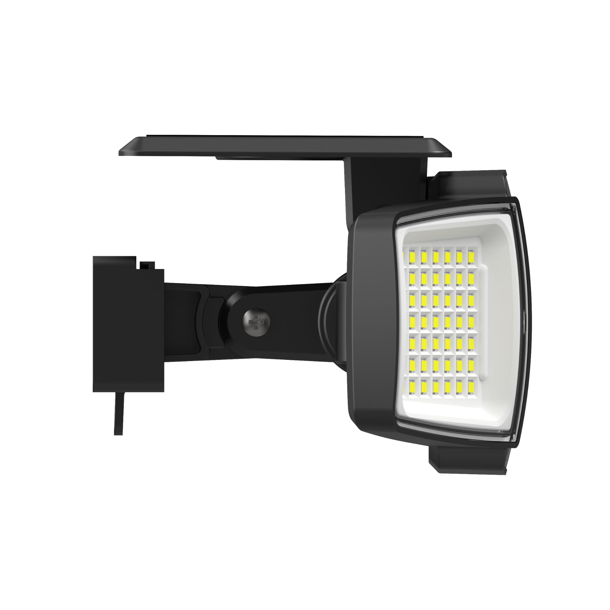 Pack Focos Solares Exterior con Sensor de Movimiento Microondas - Lámpara de Pared con 3 Cabezales Ajustables - 800 Lúmenes, IP65 Impermeable, Luz Fría 6500K para Jardín, Garaje y Patio (4)