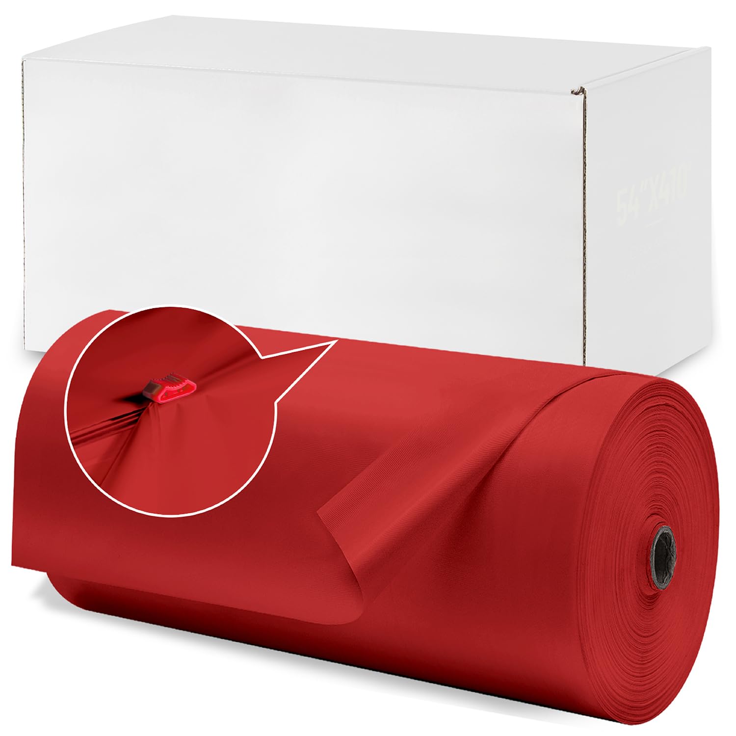 Plastic Table Cloth, 410 Ft X 54 In Disposable Tablecloth Red Tablecloth
