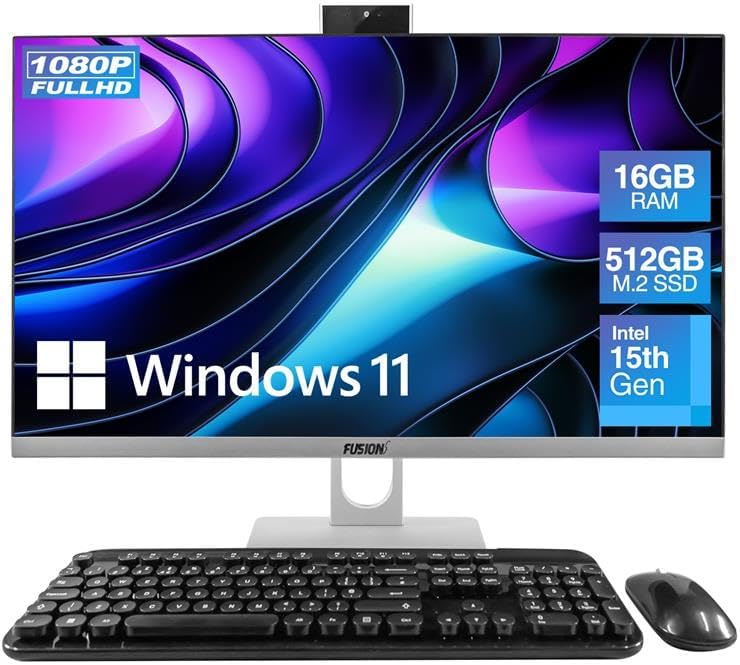 23.8" Full HD All in One PC Desktop Computer (Dec 2025 Release) -...