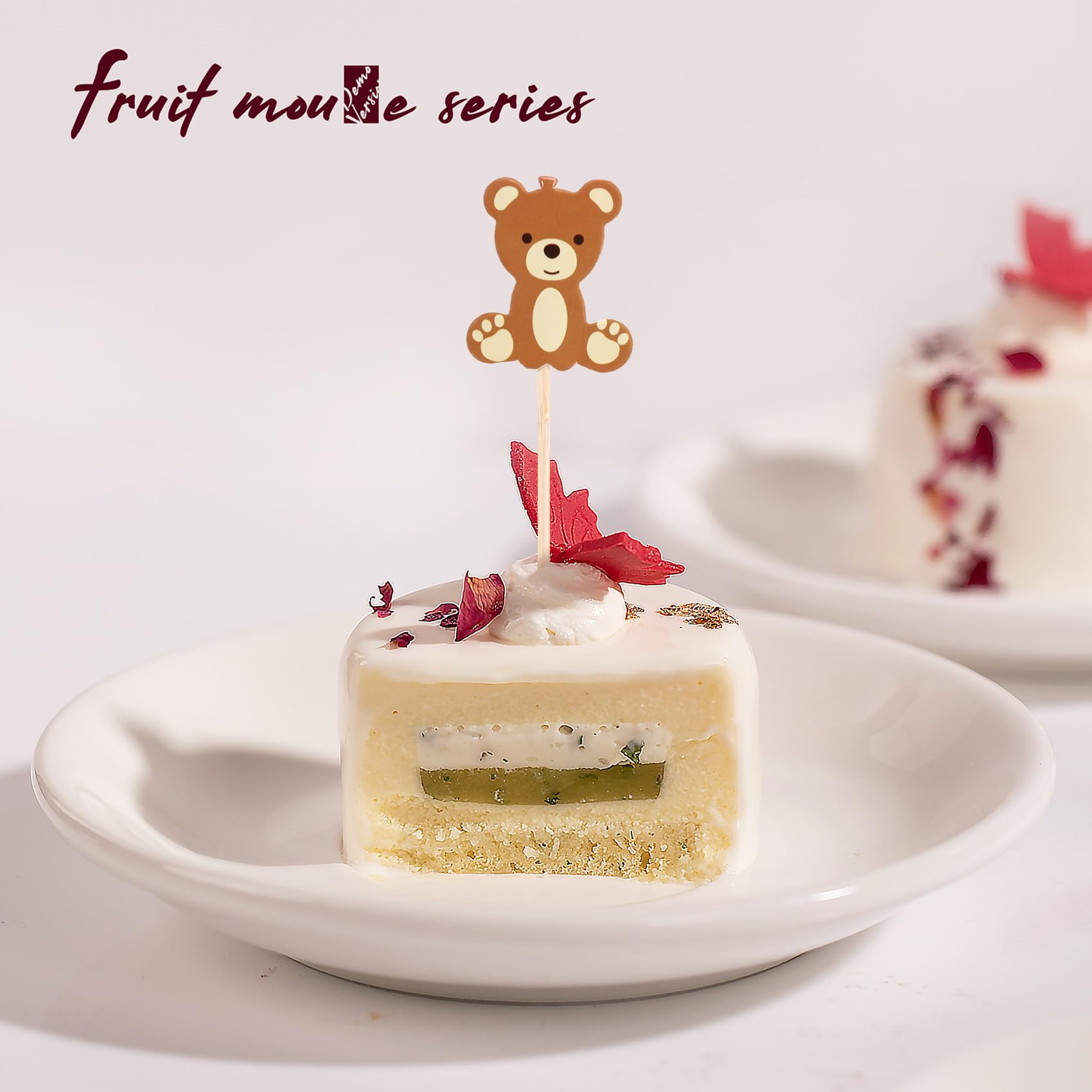 Oso Pics de Comida Pastel Postre Palillo de Dientes Tenedores de Frutas Boda Fiesta de Cumpleaños Ducha Decoración Suministros 100 Piezas de Madera