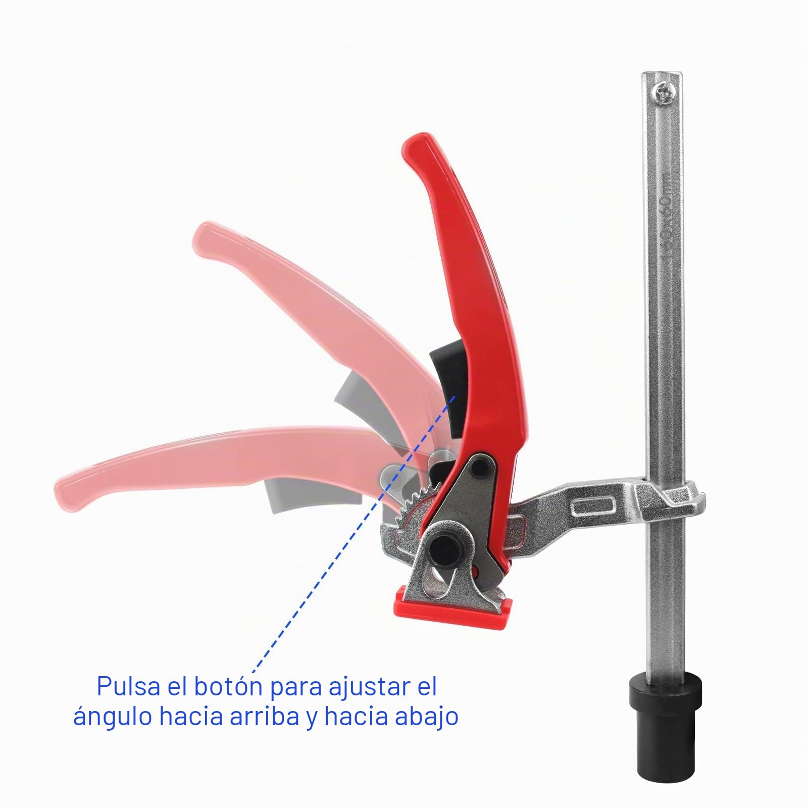 BIGP 2 Abrazaderas de mesa de acero con mango de palanca, abrazadera de palanca de una sola mano para mesas multifuncionales, elemento de sujeción de 20 mm, rango de sujeción 160 mm, compatible con