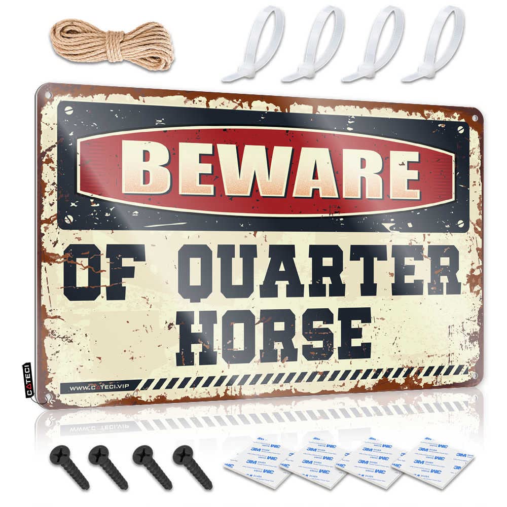 Fzfn Colour Tin Sign Dorm Decorations Ready To Hang - Beware Of Quarter Horse Ideas For Tavern(30X40cm)