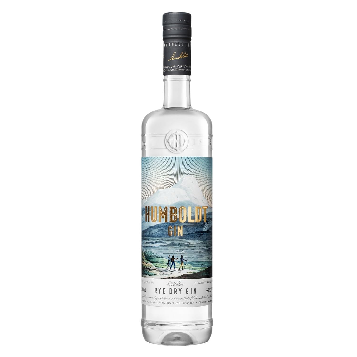 Humboldt Gin 43% vol. (1 x 0,7l) | Rye Dry Gin mit Wacholder-Note und würzigem Aroma | Premium Gin aus Berlin | Ideal für Gin Tonic, Longdrinks oder Cocktails
