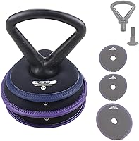 Vista 5 de Hyperwear SoftBell - Juego de pesas rusas ajustables, discos de peso suaves recubiertos de vinilo con base de goma, equipo versátil de gimnasio