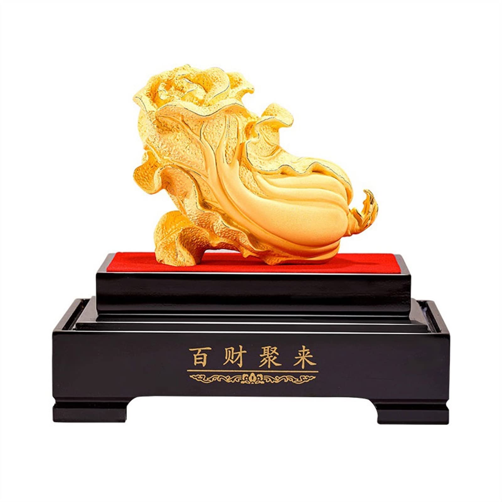 Estatua de Buda Zhaocai Repollo Decoración Artesanía Oficina Familiar Lucky Fengshui Estatua con Base Colección Regalo Decorativa de Buda Meditando