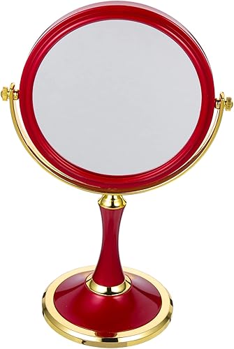 Homoyoyo Espejo de maquillaje con aumento Espejo de escritorio Espejo de maquillaje Lupa Miss Simple Acero inoxidable Tocador Espejo Interior Chica