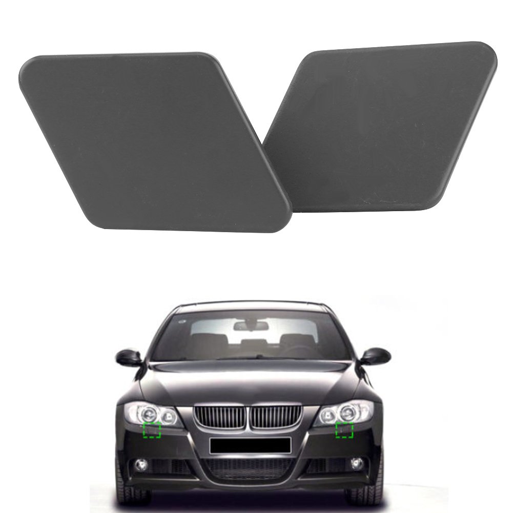 E90 Headlight Washer - E90 Headlight Washer Cover Plastic 1 Pair of Car Front Left & Right Bumper Headlight Washer Nozzle Cover Flat Black 61678031307 61678031308 for 3 Series E90