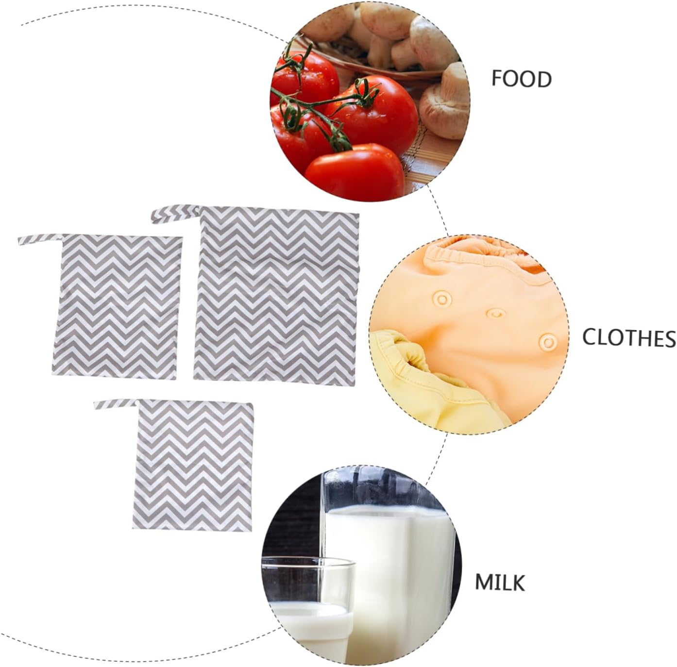 3 Piece Waterproof Diaper Storage Pouch for Baby Diapers