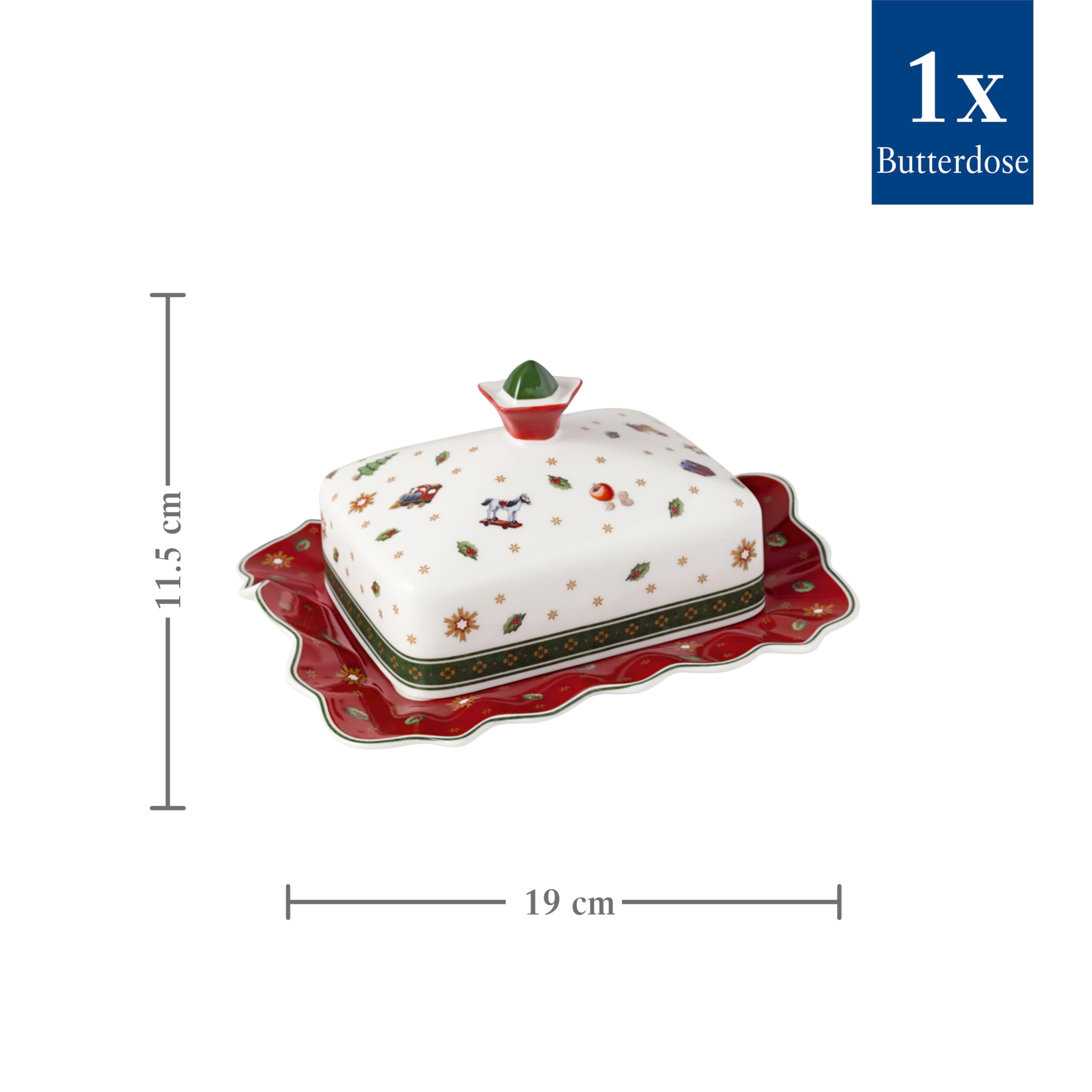 Villeroy & Boch – Toy's Delight Butterdose Bunt, Sammlerstück, Deko Weihnachten Toys, Weihnachtsdekorationen, Butterglocke, Behälter Für Butter, Premium Porcelain