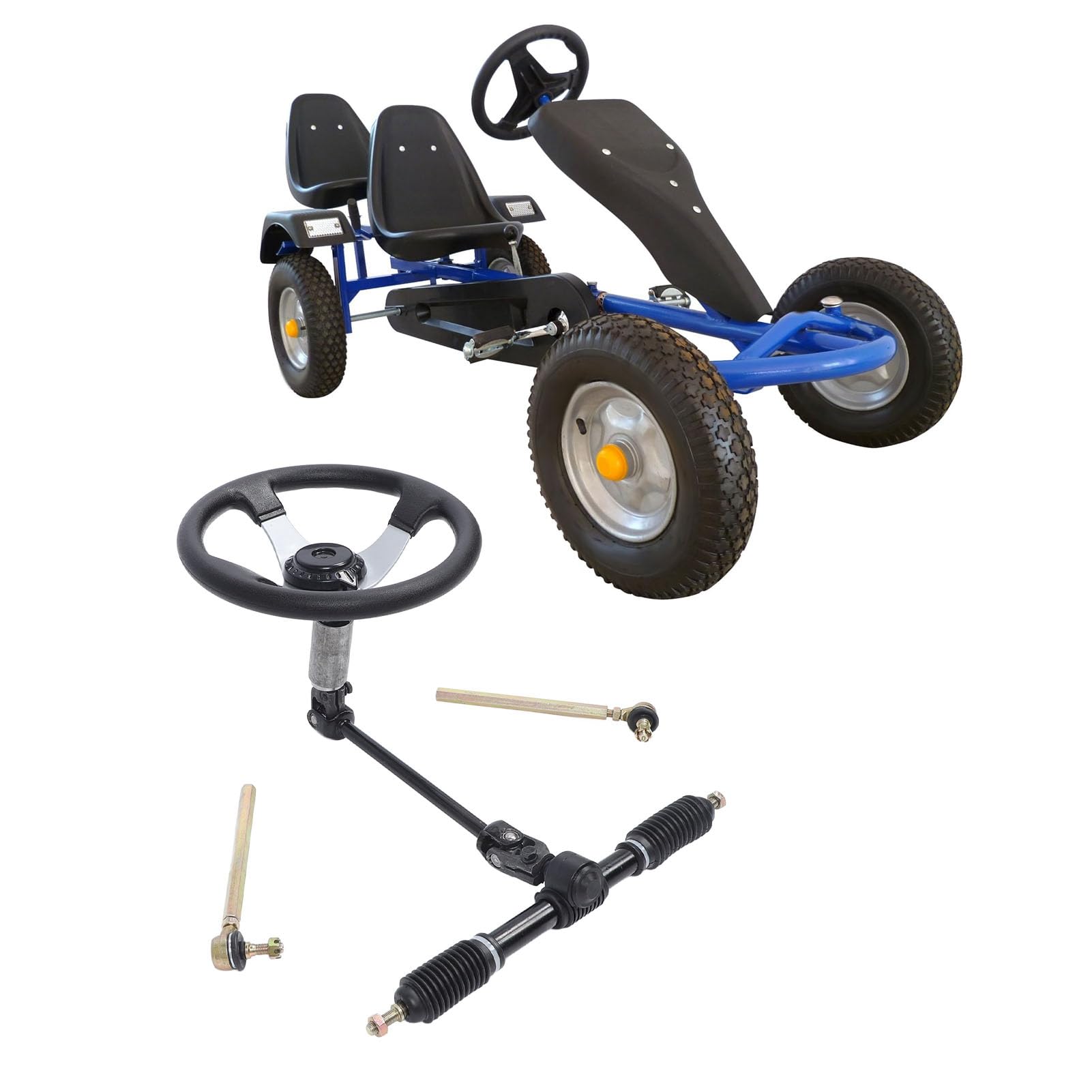 Zestaw Stalowej Kierownicy 300 Mm – Regulowany Układ Kierowniczy UTV, Gokart i Wózek do Pojazdów o Pojemnościach 110 Cm3, 125 Cm3, 140 Cm3, 150 Cm3
