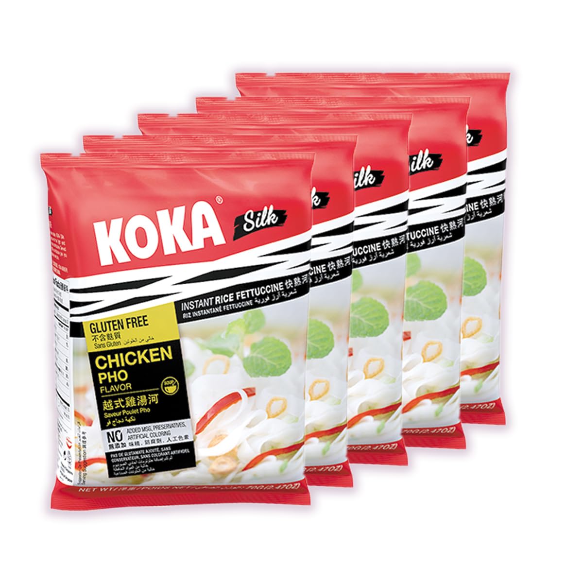 Koka Silk Gluten Free Rice Fettuccine Chicken PHO Flavour (Pack of 5, 70g Each) "(HALAL Certified)"-image-25