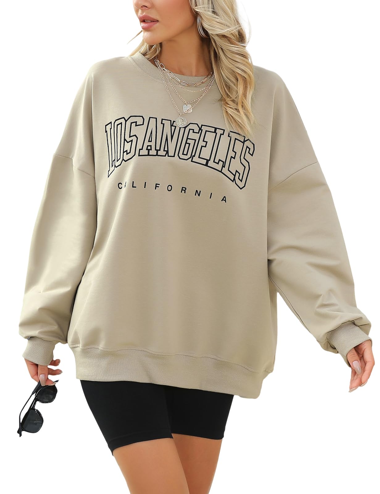 SvancoOversized Sweatshirts Women's Casual Loose Pullover Tops Crewneck Long Sleeves Y2K Graphic Print Sweaters Boy Friend Style Tops S-XXL