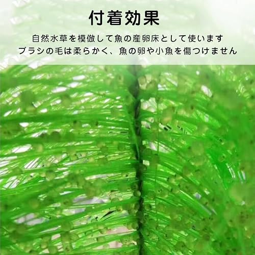 wowjimi 産卵草 60cm 魚卵 水槽飾り カエル 繁殖ブラシ 金魚 熱帯魚 観賞魚 人工産卵藻 隠れ家 人工水草 メダカ (2個入り) [5]