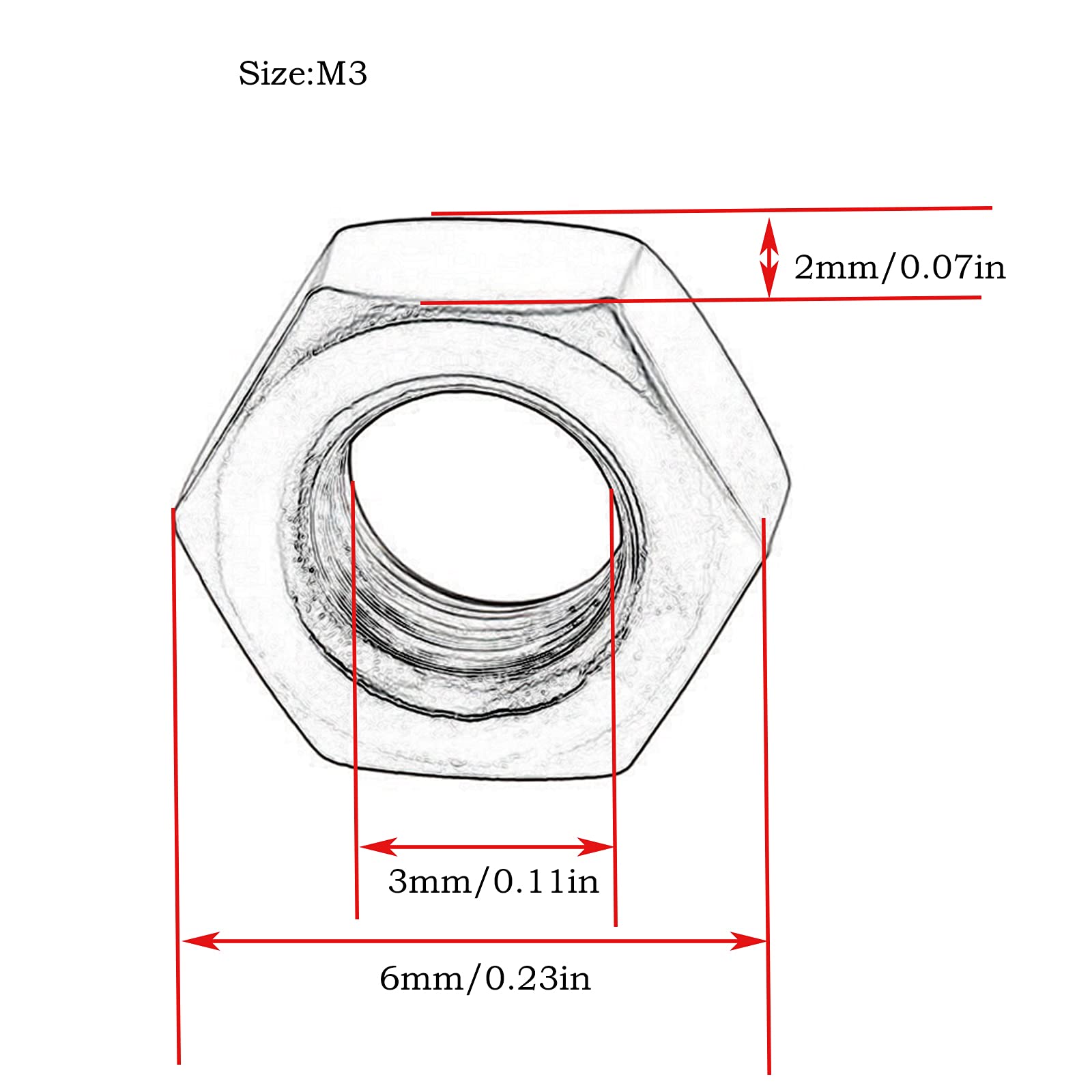 Left Hand Thread Standard Hex Nut 3/8" UNC 2pc - Gold Coast Bolt In - Foto 4