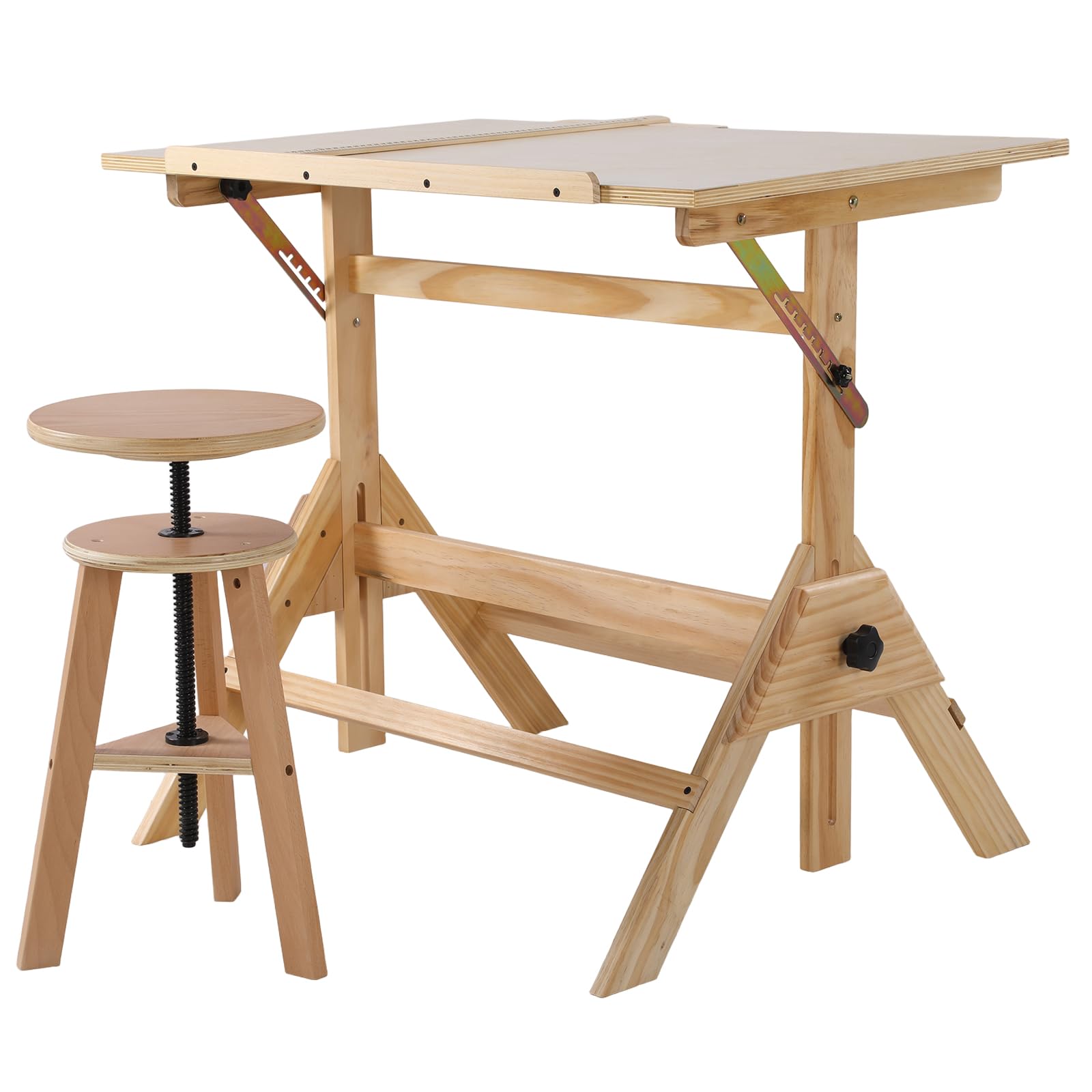 Table de studio pour peindre et lire en bois massif naturel
