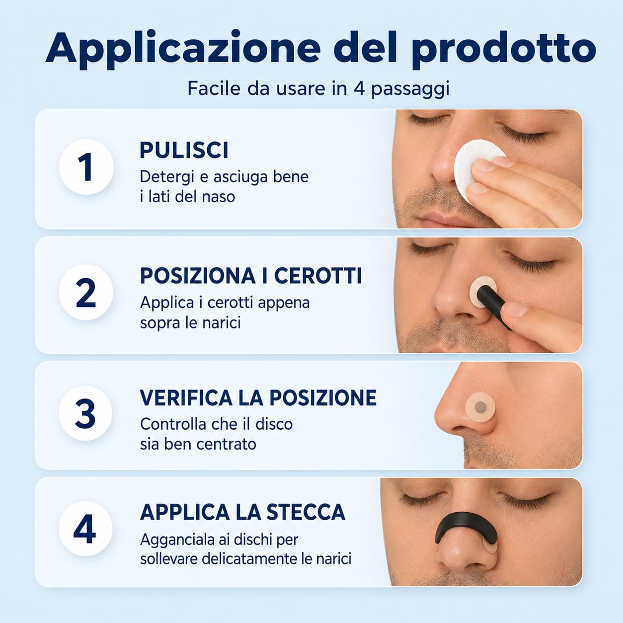 Dilatatore Nasale Magnetico – 60 Cerotti Nasali Magnetici Antirussamento - Divaricatore Nasale con Stecche Riutilizzabili e Applicatore di Precisione – Comfort, Respirazione Libera e Sonno Profondo
